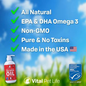 Dầu Cá Bổ Sung Omega Hỗ Trợ Làm Đẹp Lông Cho Thú Cưng Wild Alaskan Salmon Oil Omega 3 EPA DHA Liquid 237ml