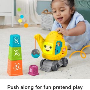 Fisher-Price Cần Cẩu Đếm & Xếp Khối – Đồ Chơi Vừa Học Vừa Chơi Cho Bé Từ 9 Tháng+