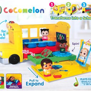 Xe Buýt Trường Học Biến Hình CoComelon – Ánh Sáng & Âm Thanh – 3 Bài Hát Yêu Thích – 6 Khu Vực Chơi – Bao Gồm Nhân Vật JJ & Cody