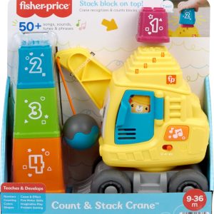 Fisher-Price Cần Cẩu Đếm & Xếp Khối – Đồ Chơi Vừa Học Vừa Chơi Cho Bé Từ 9 Tháng+