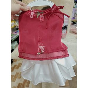 ÁO ĐẦM DÀI MINH CHÂU 4 MÀU HỒNG/ TRẮNG/ XANH/ ĐỎ