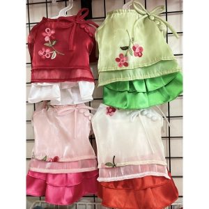 ÁO ĐẦM DÀI MINH CHÂU 4 MÀU HỒNG/ TRẮNG/ XANH/ ĐỎ