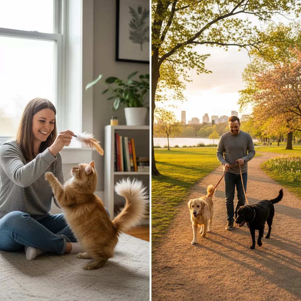 Vận động hằng ngày giúp thú cưng giải tỏa năng lượng và duy trì vóc dáng