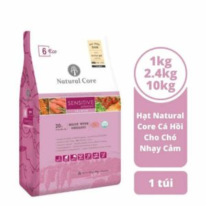 NATURAL CORE SENSITIVE - Thức Ăn Dành Cho Chó Da Nhạy Cảm Vị Cá Hồi 1Kg, 2.4KG
