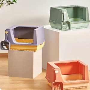 Khay vệ sinh cho mèo chống văng cát kèm xẻng 37*30cm