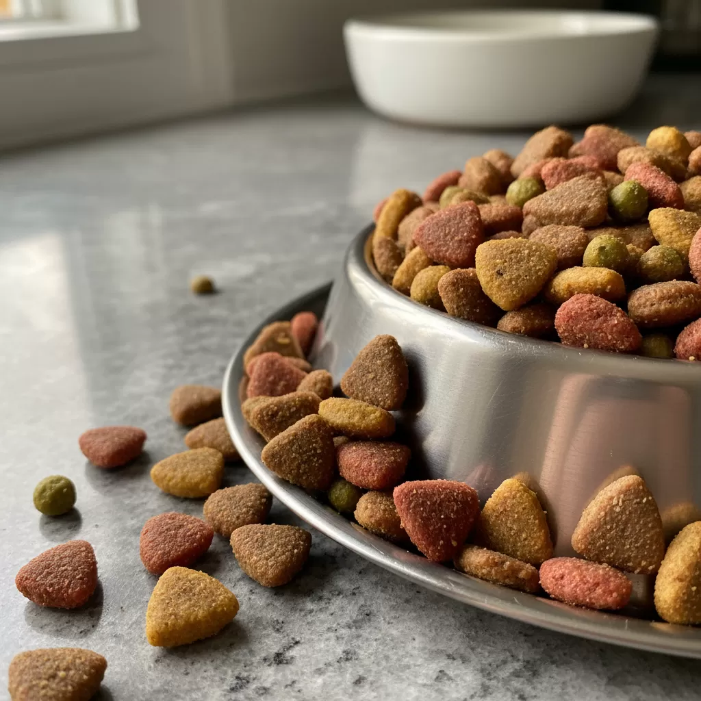 gemini_image_1772165325 Thức ăn chuyên biệt được thiết kế với kích thước và thành phần tối ưu cho hệ tiêu hóa nhạy cảm