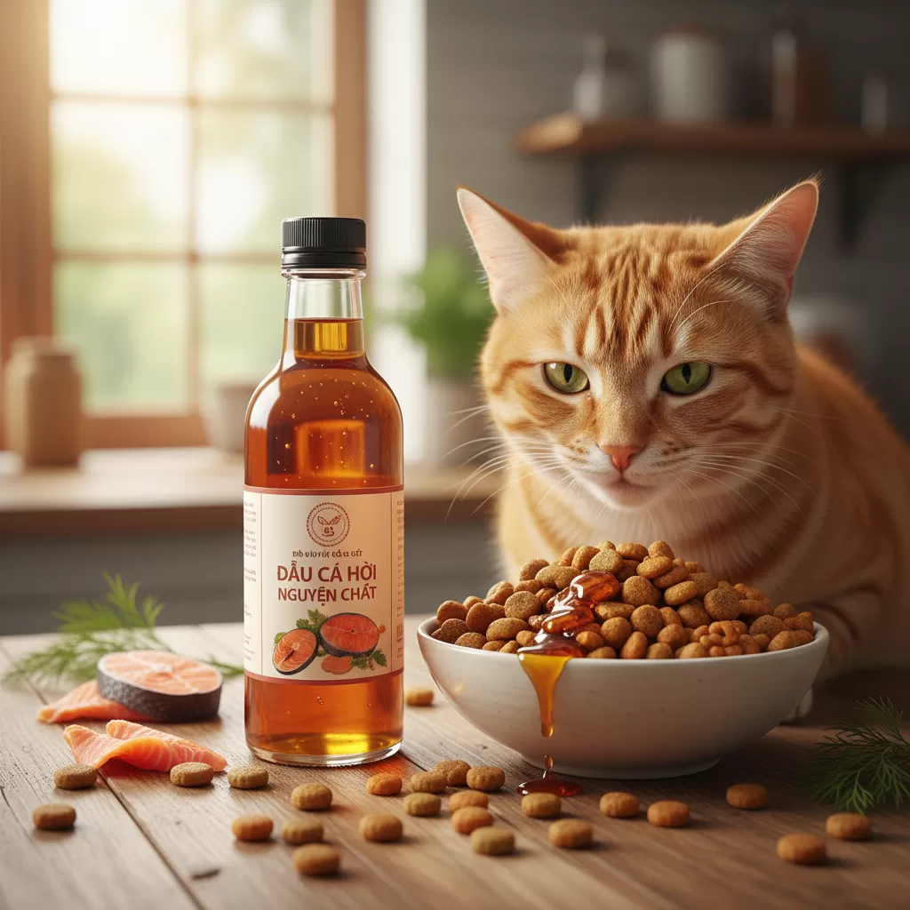 Axit béo từ dầu cá là thành phần quan trọng giúp lông mèo bóng mượt