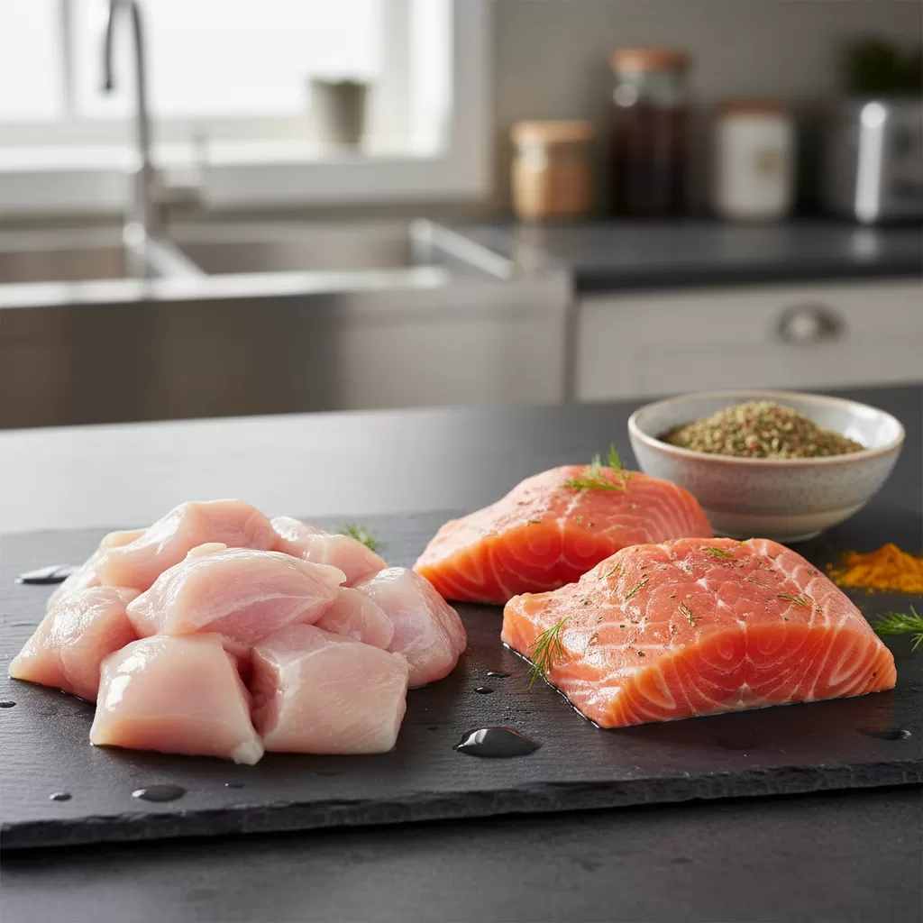 Nguồn protein động vật tươi sống là thành phần quan trọng hàng đầu trong thức ăn cho mèo