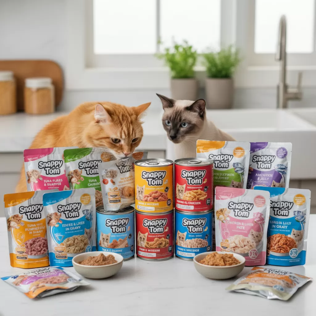 Pate Snappy Tom là dòng thức ăn ướt phổ biến được nhiều chủ nuôi tin dùng
