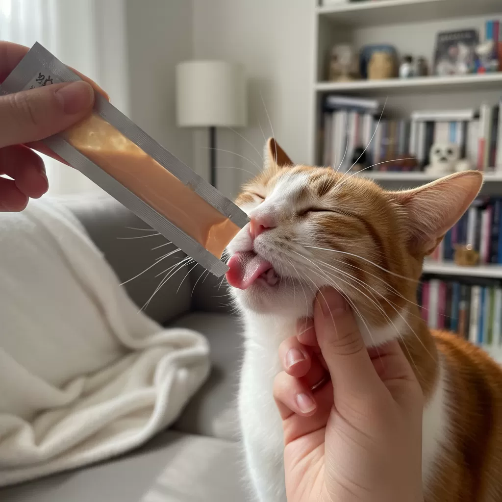 Cho mèo ăn bánh thưởng là cách tuyệt vời để gắn kết tình cảm giữa chủ và vật nuôi