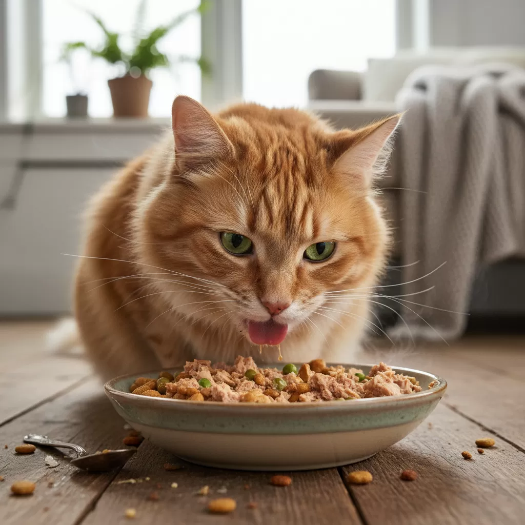 Sự kết hợp giữa hạt và pate tạo nên bữa ăn hoàn hảo cho mèo
