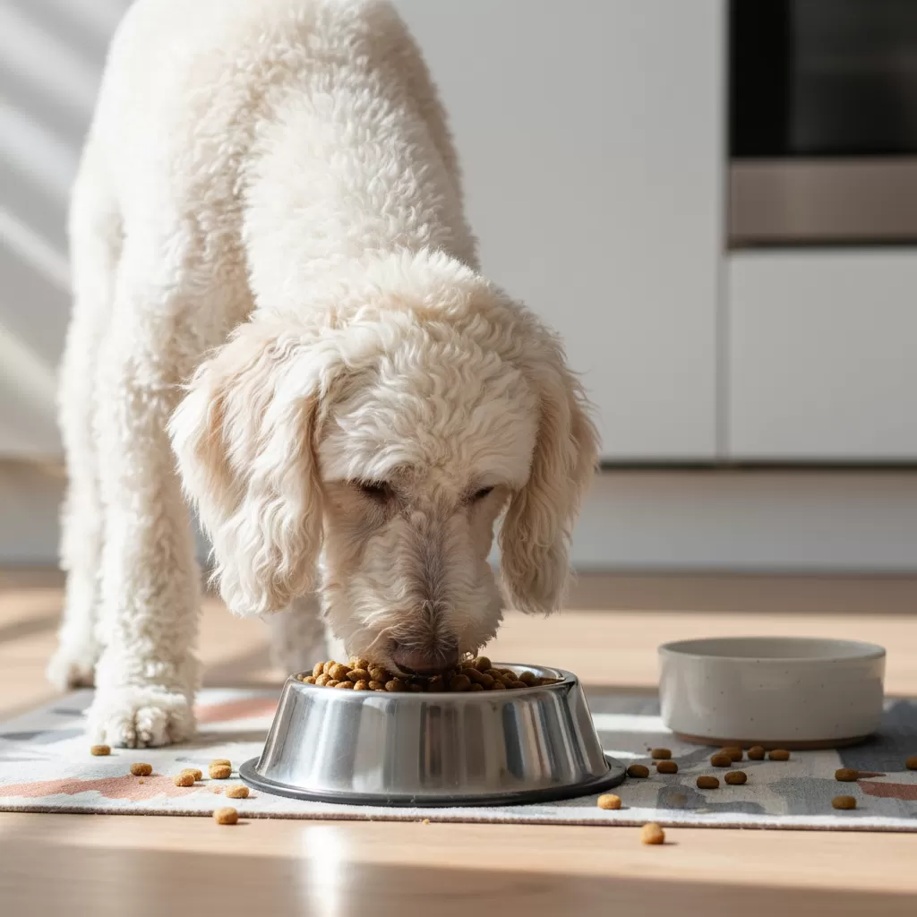 gemini_image_1772173503 Việc lựa chọn loại hạt phù hợp đóng vai trò quan trọng trong sự phát triển toàn diện của chó Poodle