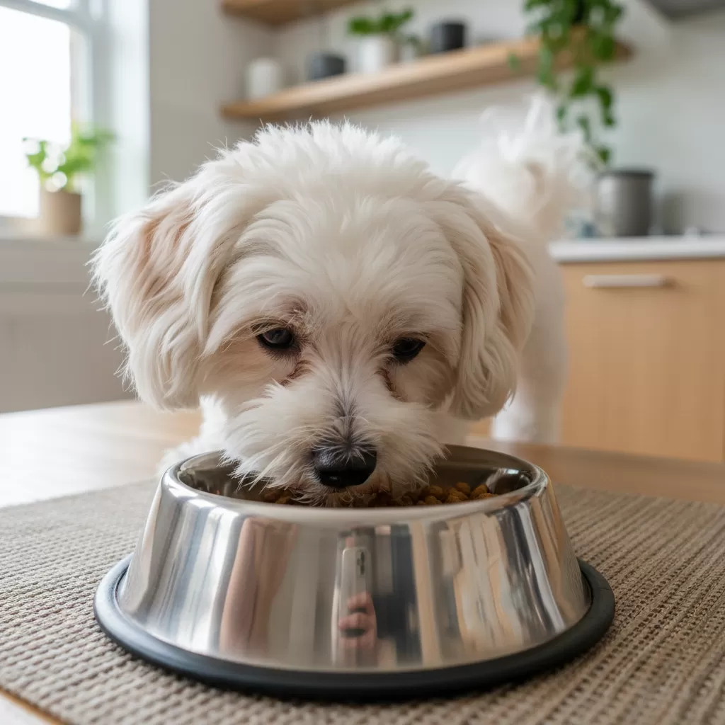 gemini_image_1772174111 Lựa chọn thực phẩm phù hợp giúp chó toy breed duy trì cân nặng lý tưởng và hệ tiêu hóa khỏe mạnh