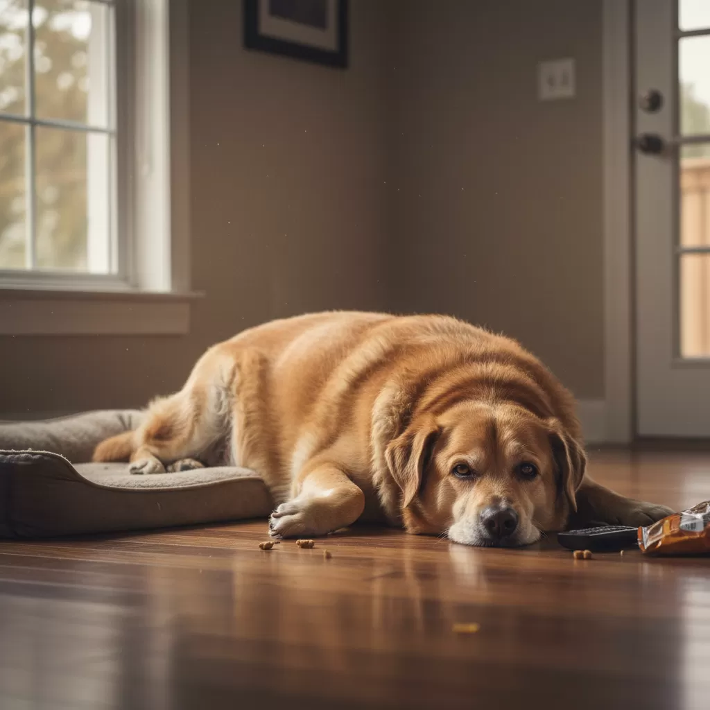 gemini_image_1772175659 Tình trạng béo phì gây ảnh hưởng tiêu cực đến sức khỏe và khả năng vận động của chó