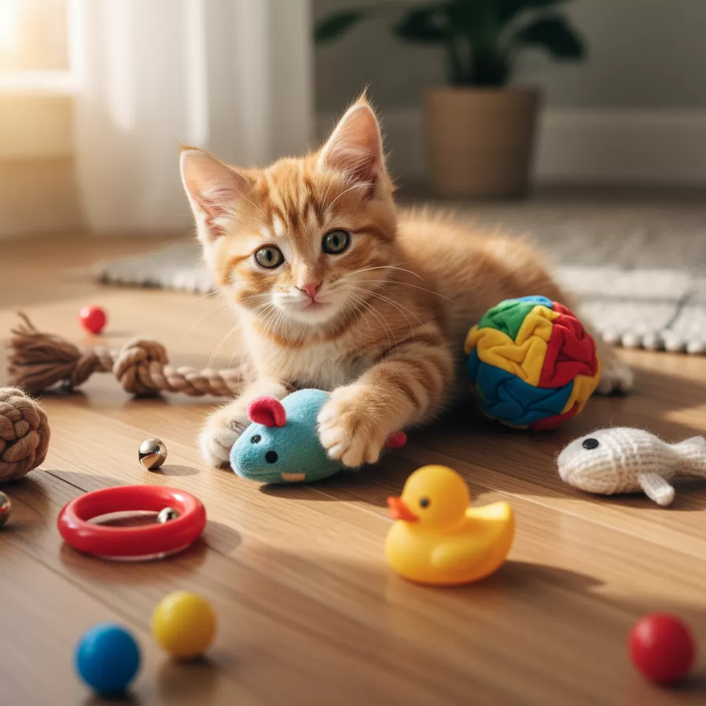 Lựa chọn đồ chơi phù hợp là yếu tố quan trọng cho sự phát triển toàn diện của mèo con