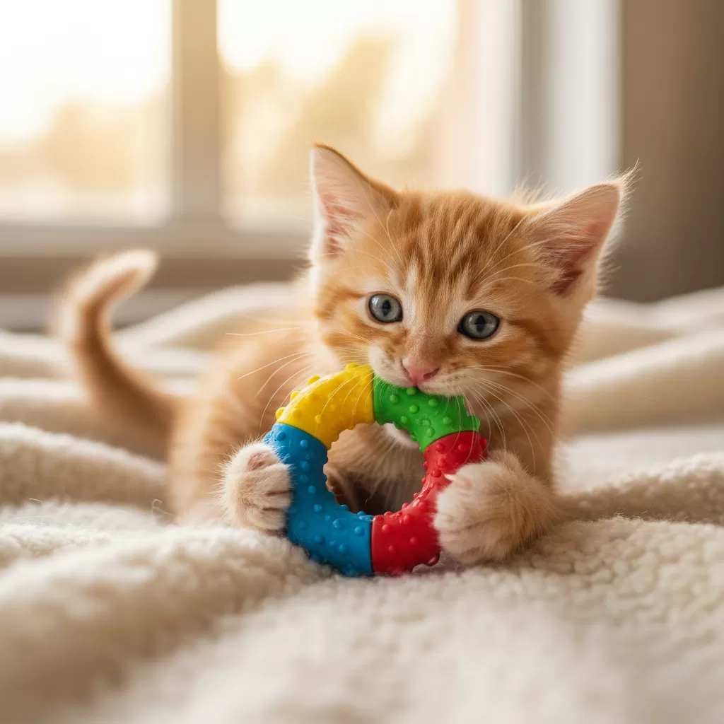 Đồ chơi cứng giúp giảm cảm giác ngứa nướu và bảo vệ đồ đạc trong nhà khỏi bị gặm nhấm