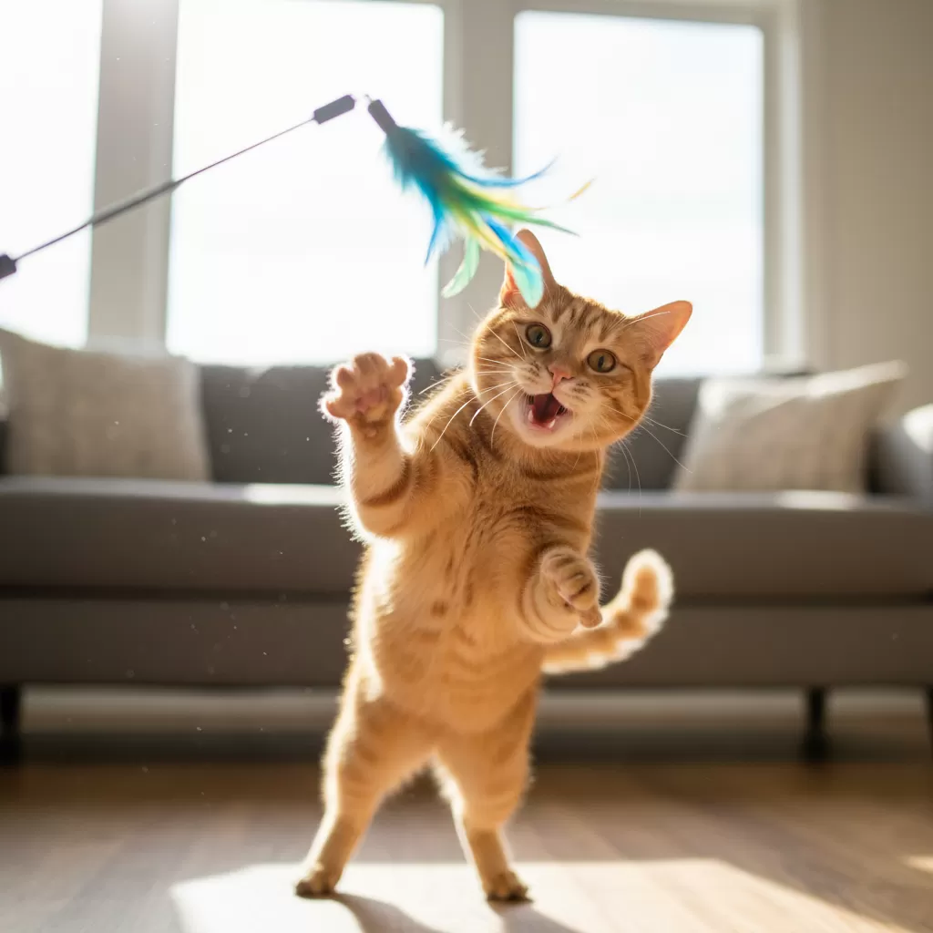 Vận động giúp mèo giải tỏa căng thẳng và duy trì tinh thần minh mẫn