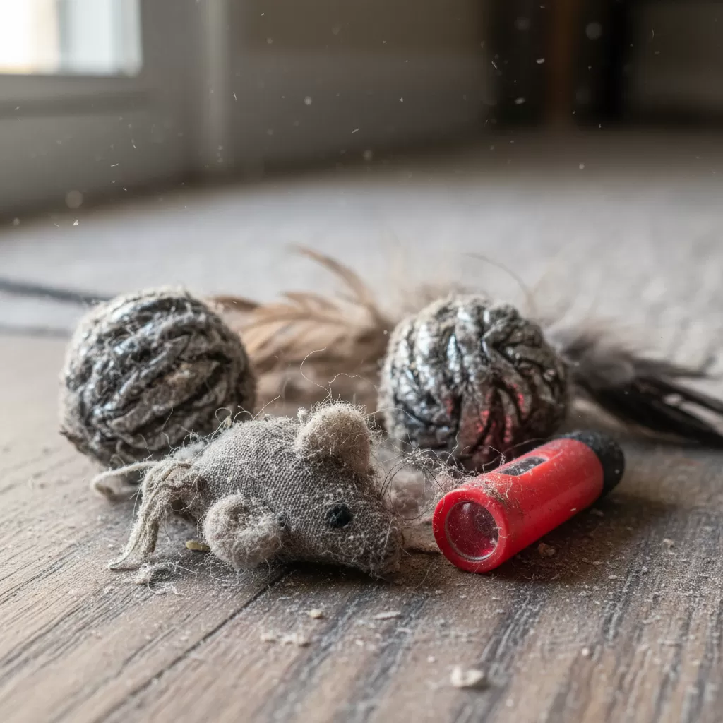 gemini_image_1772178937-1 Vi khuẩn và bụi bẩn tích tụ trên đồ chơi lâu ngày có thể gây hại nghiêm trọng cho sức khỏe của mèo