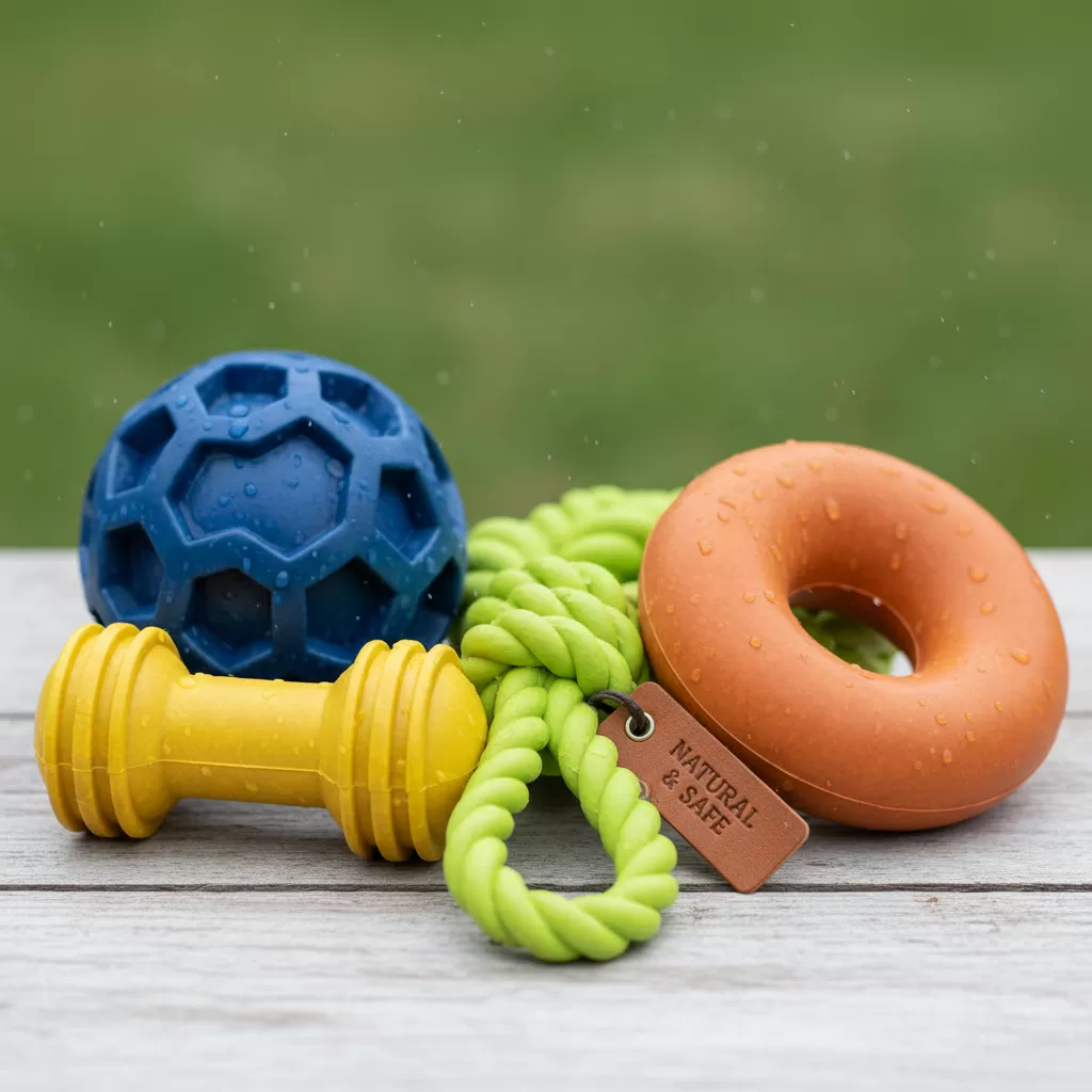 gemini_image_1772180345-1 Lựa chọn chất liệu an toàn là yếu tố quan trọng hàng đầu khi mua đồ chơi cho thú cưng