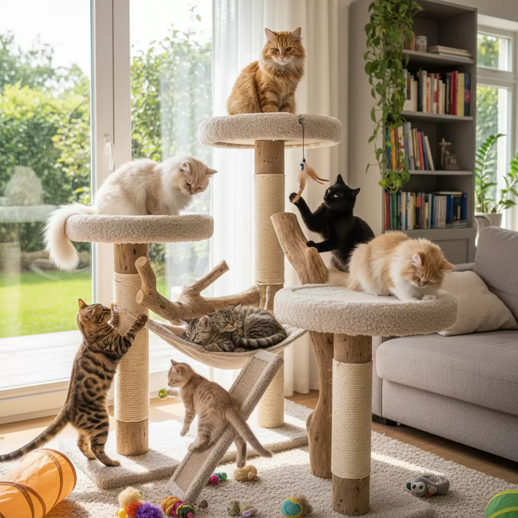 Nhà cây là giải pháp tối ưu cho những gia đình nuôi nhiều mèo hoặc có diện tích nhỏ