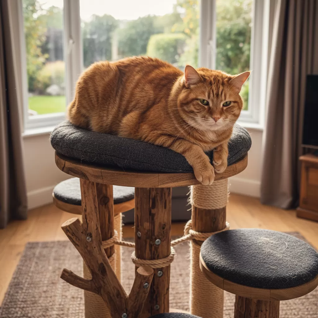 Mèo nặng cân cần một hệ thống nhà cây vững chãi để đảm bảo an toàn và thoải mái