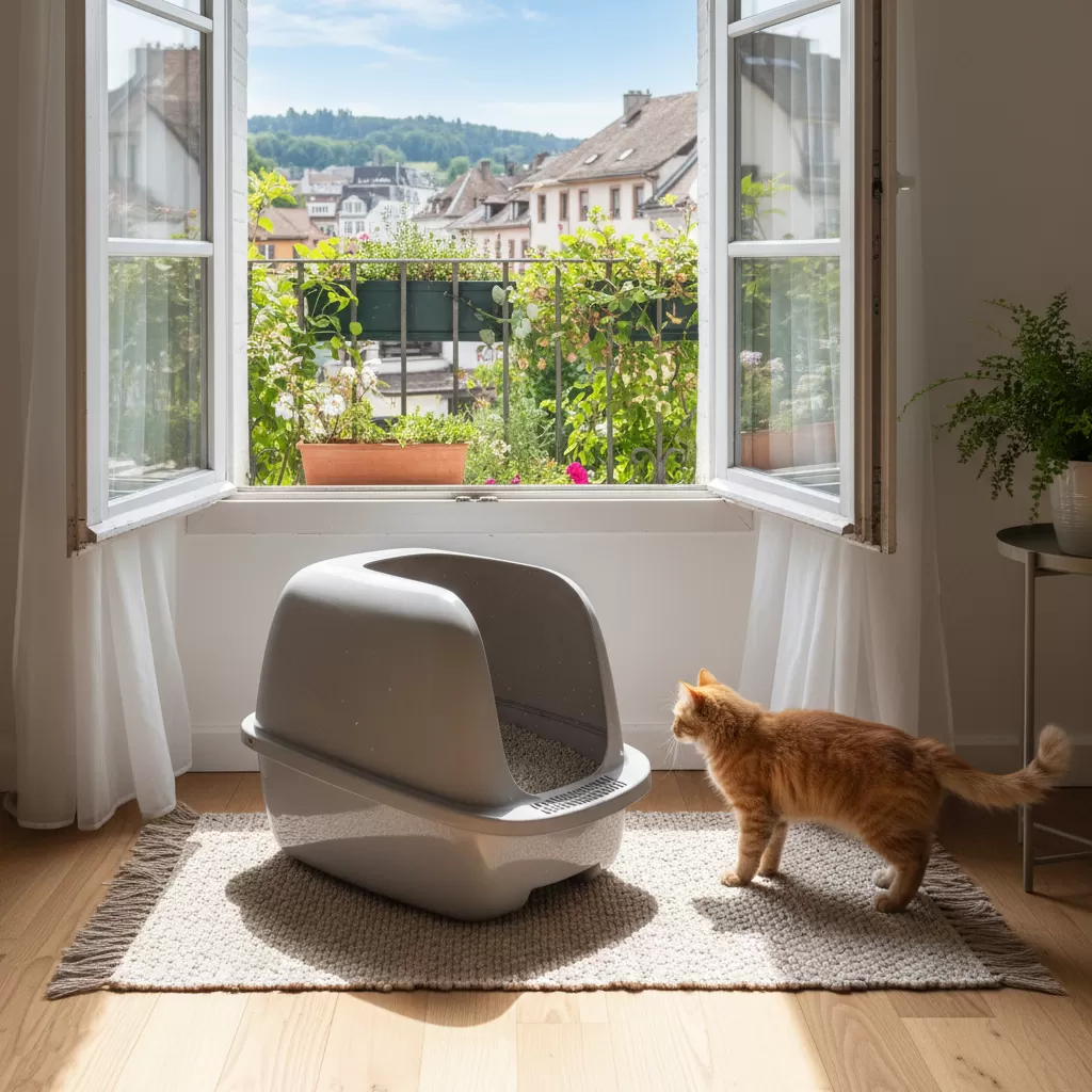 gemini_image_1772184988 Khu vực có ánh sáng và thông gió tự nhiên giúp kiểm soát mùi hôi hiệu quả