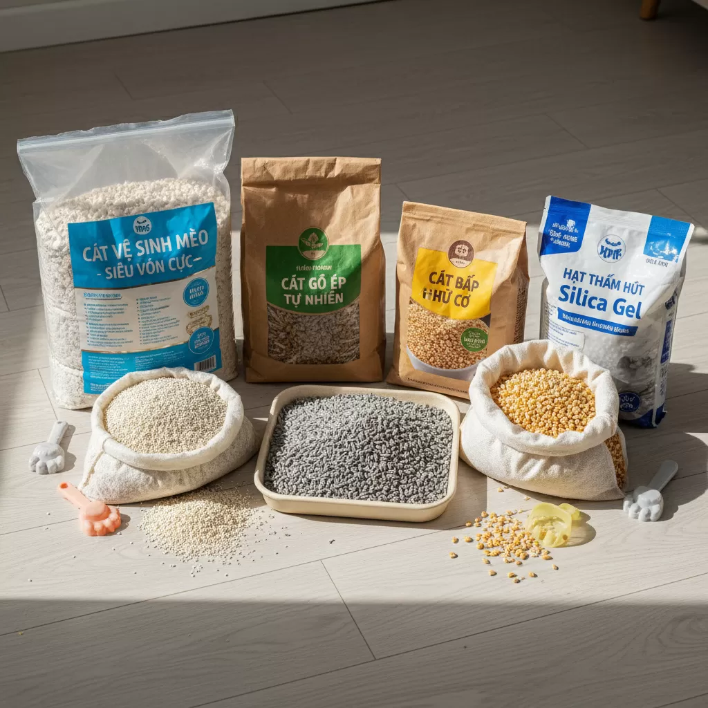 Sự đa dạng của các loại cát vệ sinh cho mèo phổ biến hiện nay