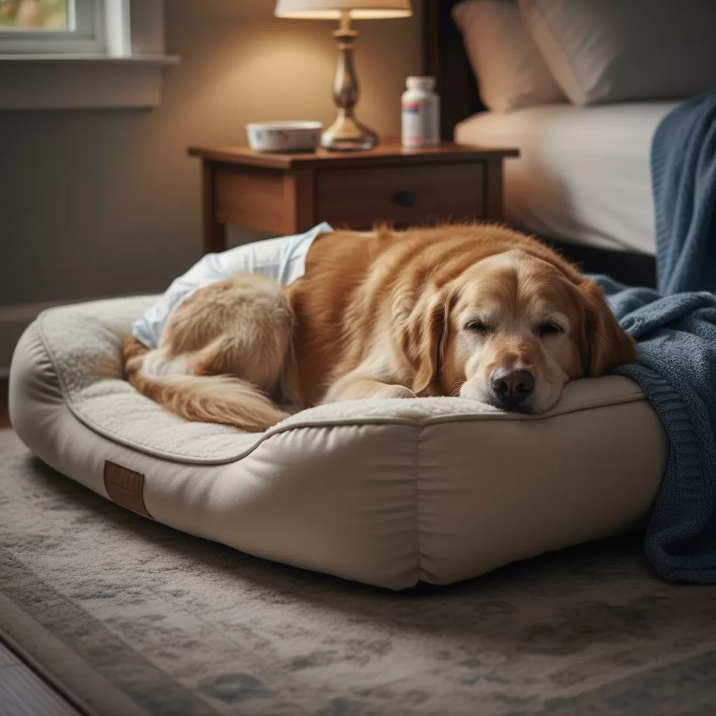 Tã lót là giải pháp nhân văn giúp chó già duy trì sự sạch sẽ khi mất kiểm soát bàng quang