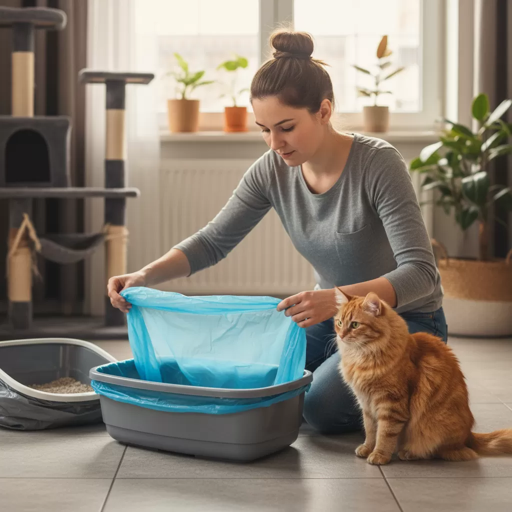 Thay lót chuồng định kỳ là bước quan trọng để ngăn ngừa mầm bệnh cho thú cưng