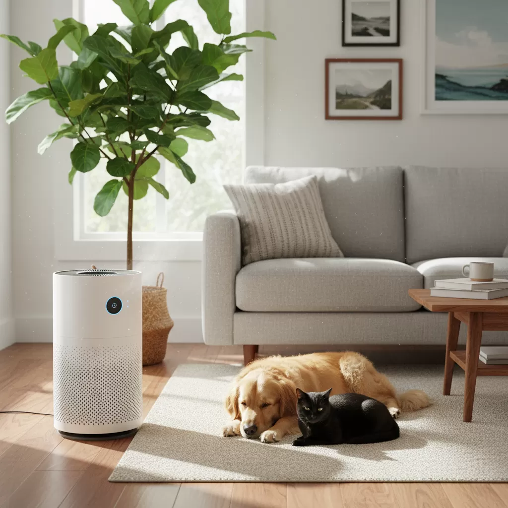 Sự kết hợp giữa công nghệ lọc khí và cây xanh giúp không gian luôn thoáng đãng