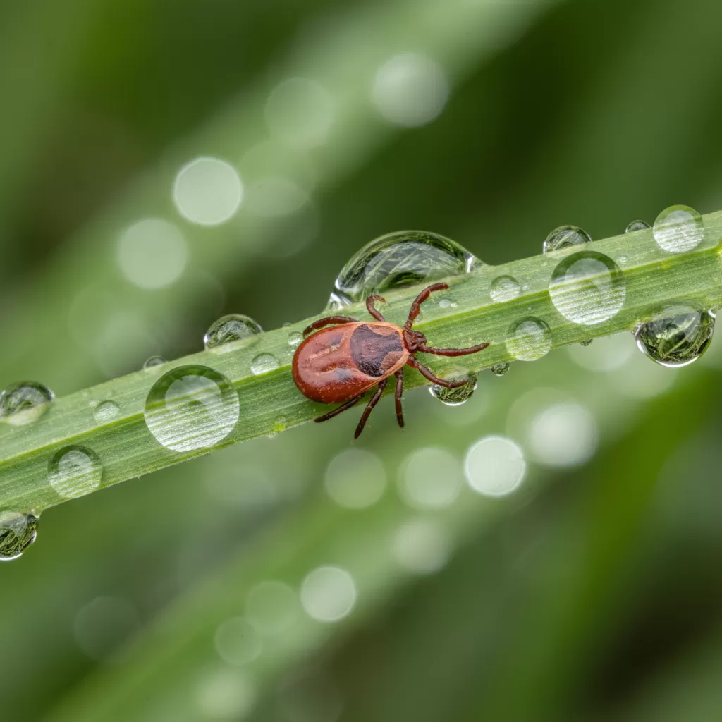 Ve rận thường ẩn nấp trong các thảm cỏ ẩm ướt để chờ đợi vật chủ đi ngang qua