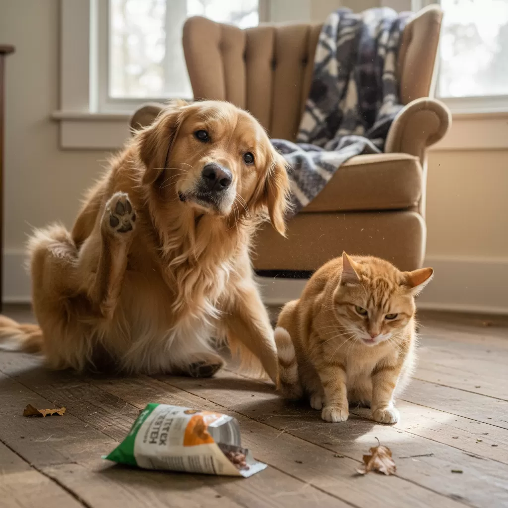 Chó mèo thường xuyên gãi là dấu hiệu cảnh báo sự tấn công của ve và bọ chét