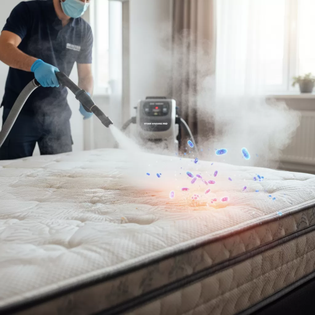 Công nghệ hơi nước nóng giúp tiêu diệt ve rận và vi khuẩn sâu bên trong nệm