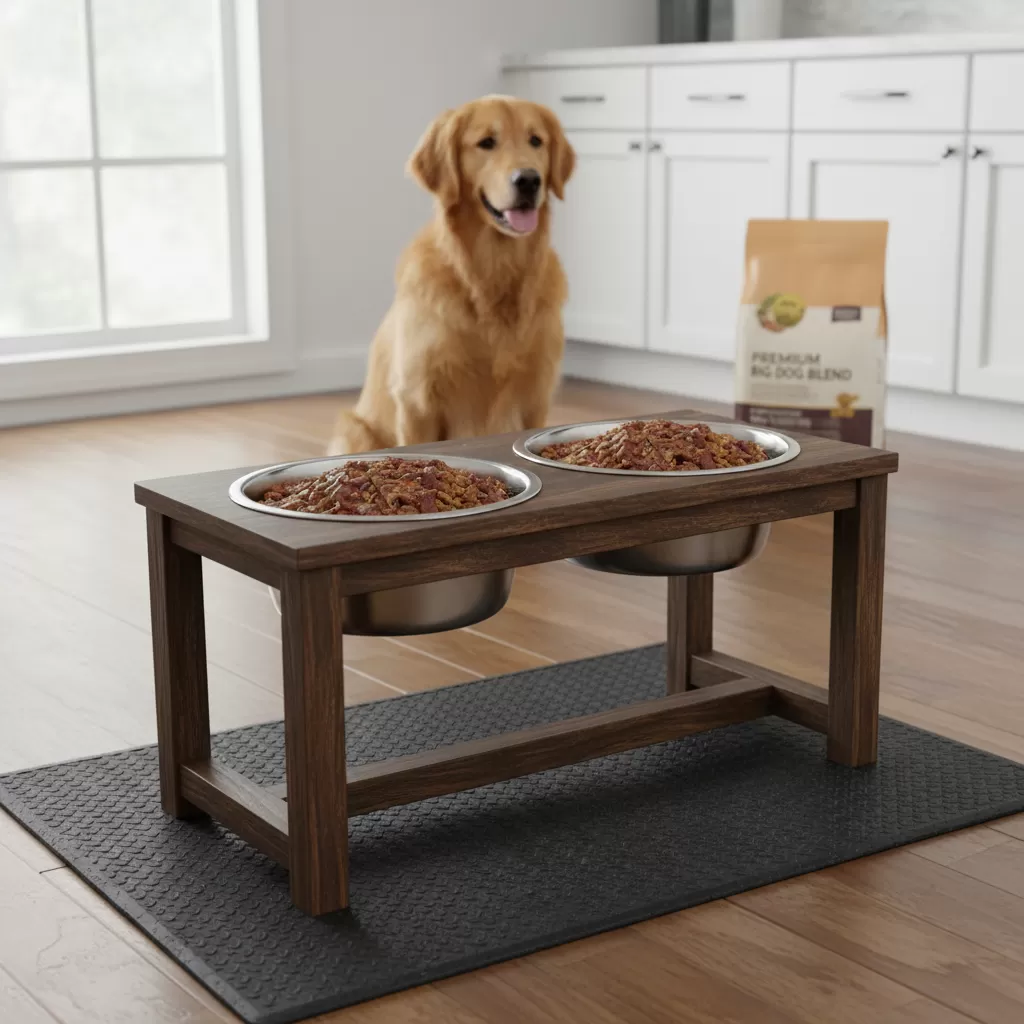 Bát ăn kê cao giúp bảo vệ cột sống và hỗ trợ tiêu hóa cho chó lớn