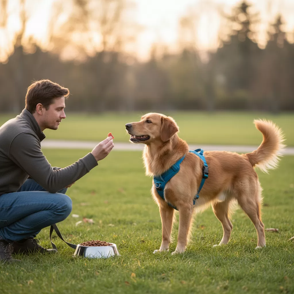 gemini_image_1772200117-1 Sử dụng phần thưởng giúp thú cưng có trải nghiệm tích cực với việc đeo dây