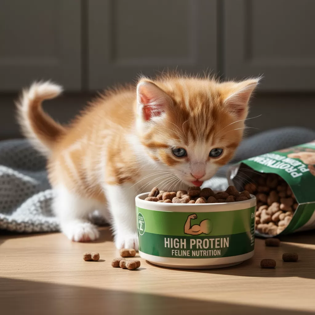 gemini_image_1772200744-1 Mèo con cần nguồn năng lượng và protein dồi dào để phát triển khung xương vững chắc