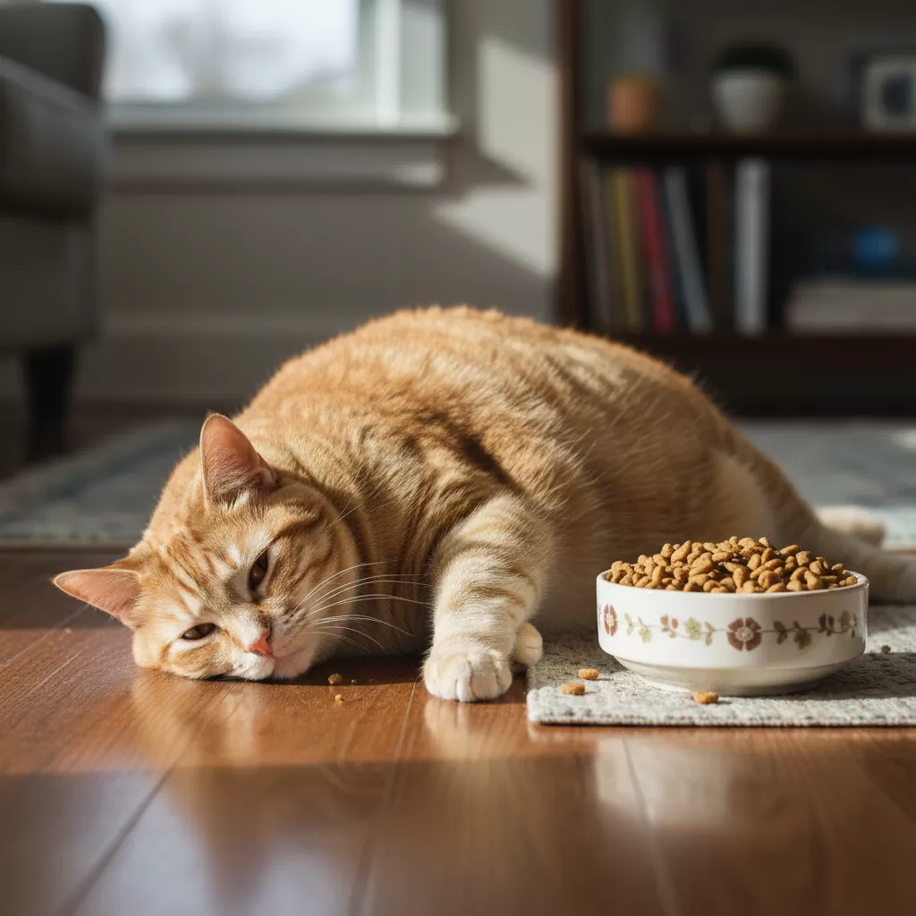 gemini_image_1772202778-1 Mèo béo phì cần một chế độ ăn giảm calo nhưng vẫn đảm bảo đủ dưỡng chất thiết yếu