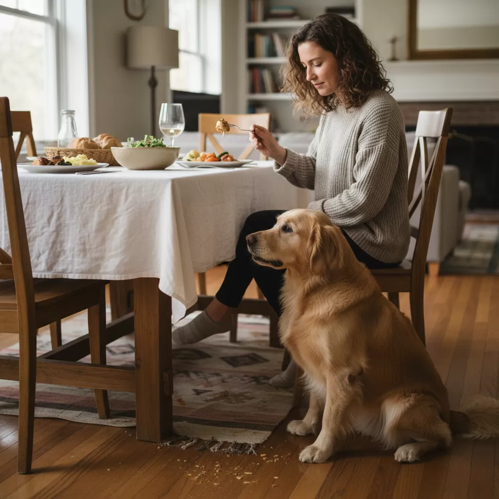 gemini_image_1772204692-1 Cho chó ăn thức ăn thừa của người là nguyên nhân hàng đầu dẫn đến tăng cân mất kiểm soát