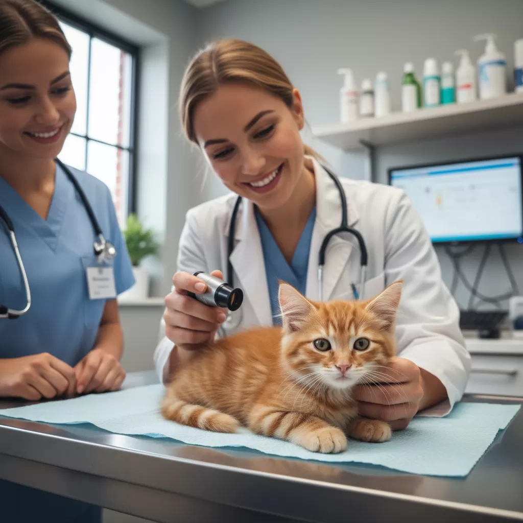 gemini_image_1772205405-1 Mèo con cần được tiêm chủng đầy đủ để phòng tránh bệnh giảm bạch cầu nguy hiểm