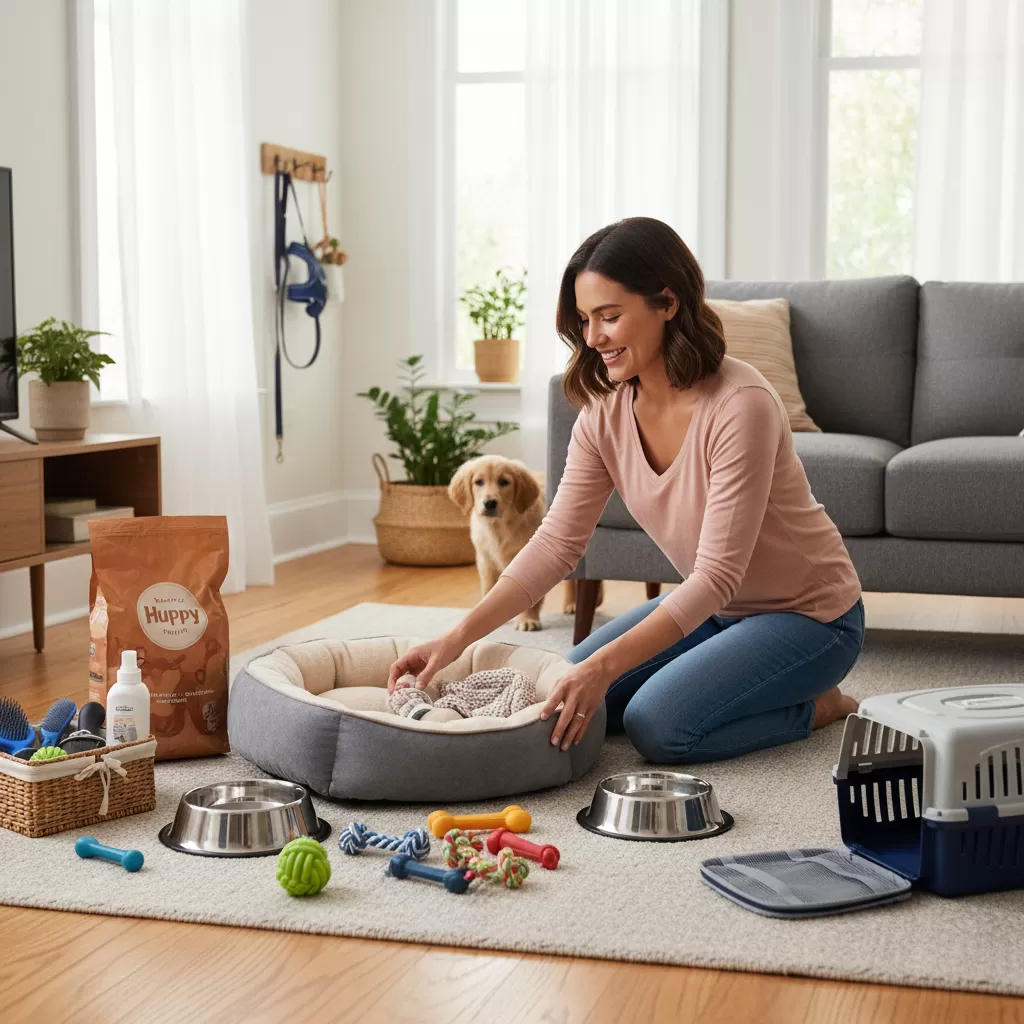 Chuẩn bị đầy đủ đồ dùng giúp chó con nhanh chóng hòa nhập với môi trường mới